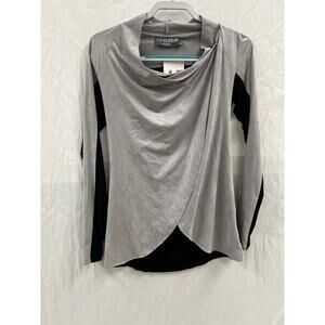 NWT Abi Ferrin Winslett Top Microsuede Silver size XS